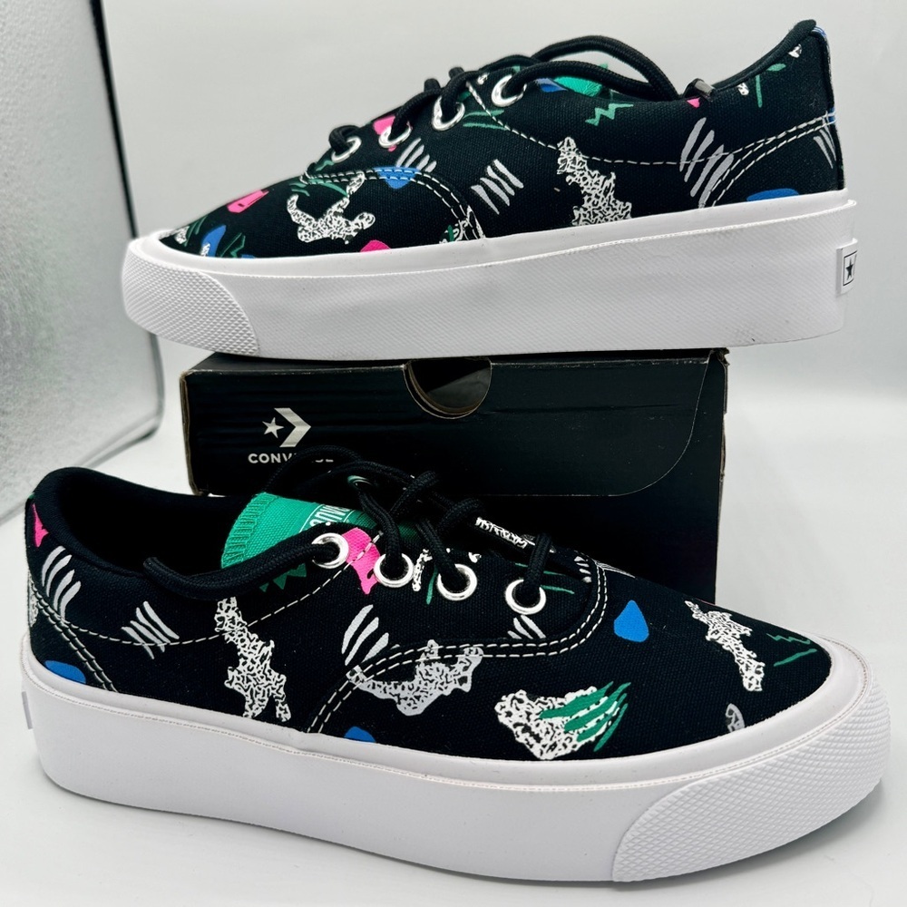 NWT Converse Skid Grip CVO Sneakers Unisex Archive Print - Black Geometric 80’s